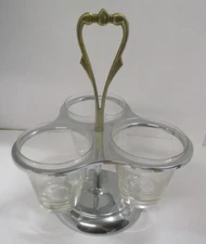 Vtg Kromex USA Serving Carousel Dish for Spoons Condiments MCM
