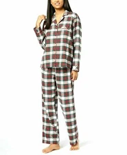 Family PJs Pajama Set Red White Plaid Cotton Long Sleeve Pants M L  MISMATCHED