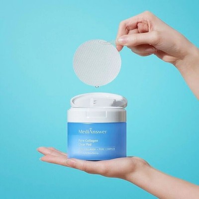 MediAnswer Pore Collagen Clear Pad 80Pads, Moisturizing,Korean Cosmetics,Kbeauty