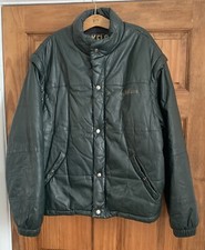 Rare Vintage Nickelson Bottle Green Leather Jacket-Size L