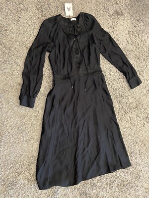 Altuzarra NEW Long Sleeve Midi Dress In Black Size 40 Made In Italy | eBay