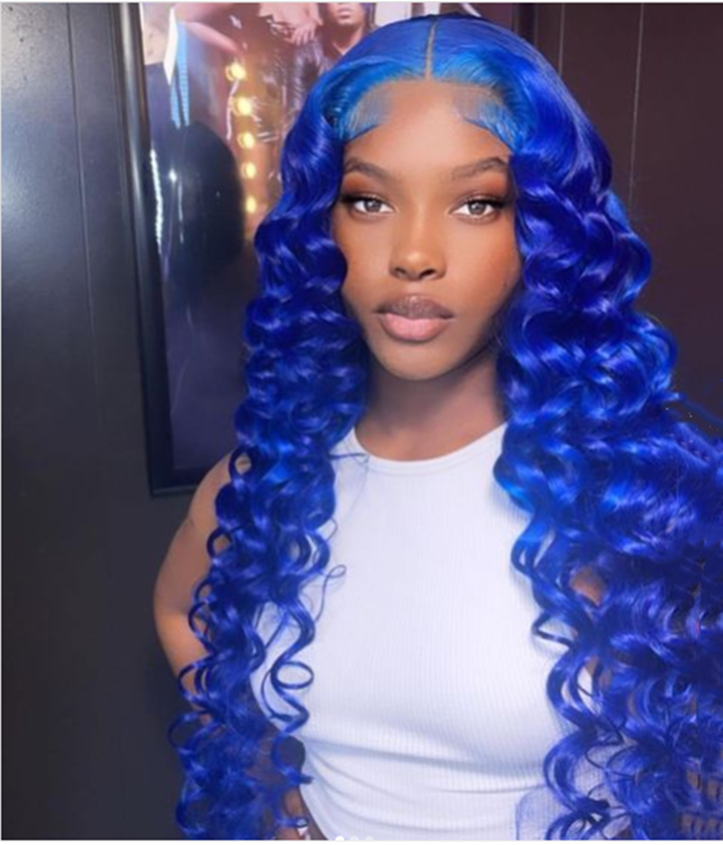 blue lace front wigs