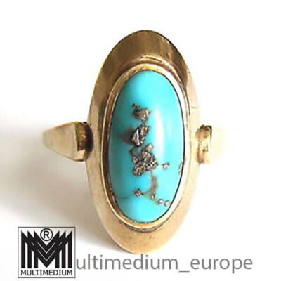 Vntage 333 Gold Ring mit Türkis 8kt turquoise 8ct