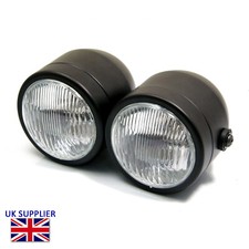 Motorbike Headlight Headlamp Dominator Naked Chopper Custom - Dual Twin