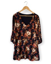 Lulus floral V neck split sleeve mini dress size Medium 