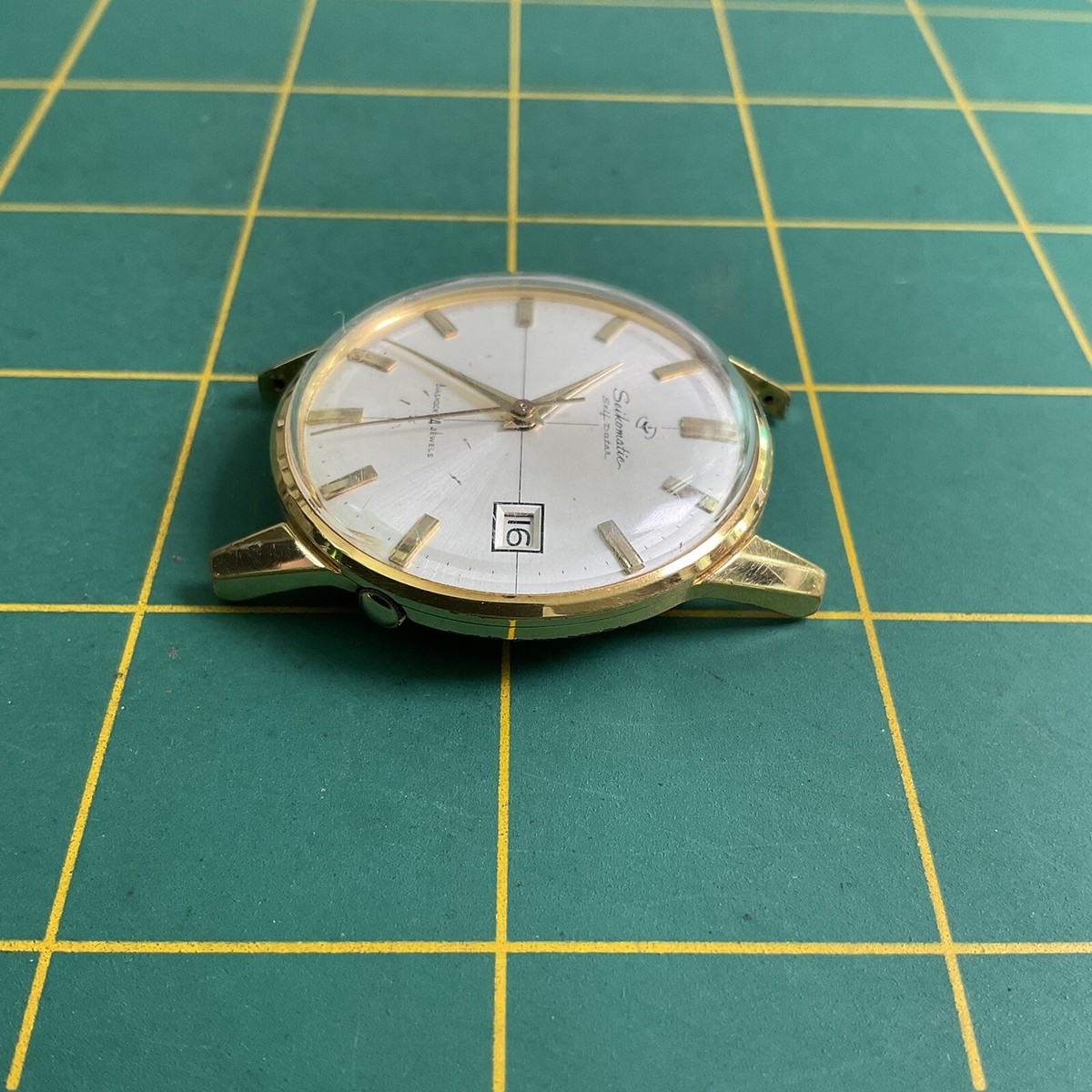 Seikomatic Self Data 15022E 自動巻 24石 腕時計 OH済】1962年製 セイコーマチック セルフデーター 15022E 自動巻