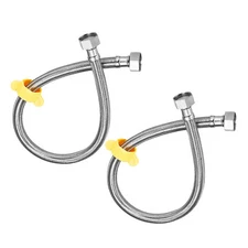 2pcs Faucet Supply Line Connector G1/2 Female x G1/2 Female 24" Hose