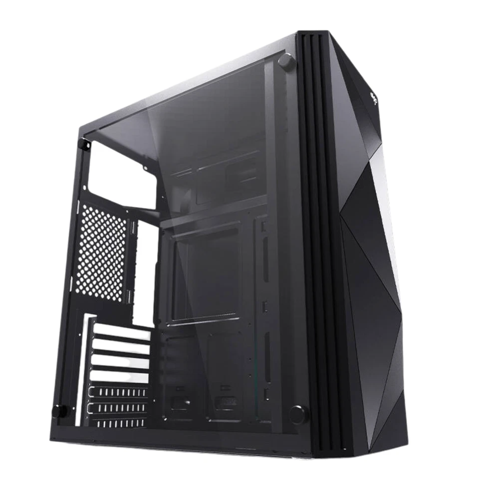 PC Gehäuse Computer Case RGB Gaming Midi Tower ATX ITX M-ATX USB Schwarz aigo - Bild 2 von 4