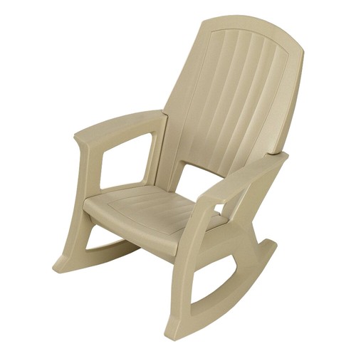 Semco Plastics SEMS Recycled Plastic Resin Patio Rocking Chair, Sand