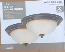 Unbranded EFG8012A-ORB 13 in. 2-Light Oil Rubbed Bronze Flush Mount (2-Pack) NEW