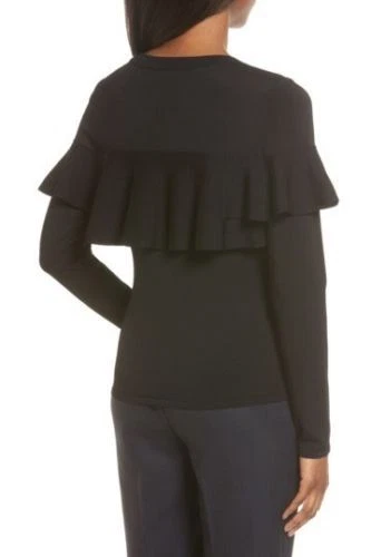 Suéter Classiques Entier Negro con Volantes en Capas Talla XL. Venta al por menor $199 nuevo con etiquetas Foto 2 de 4