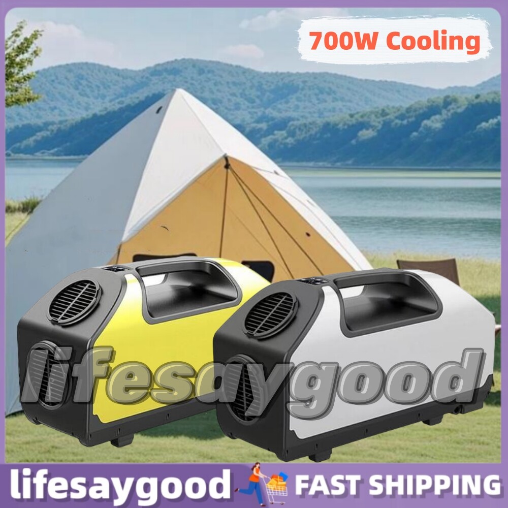 Portable Travel Air Conditioner 700W Cooler 12V/24V/220V For Camping Picnics New
