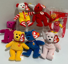 Lot of 7 2004 TY 25TH ANNIVERSARY TEENIE BEANIE BABIES MCDONALDS HAPPY MEAL TOYS