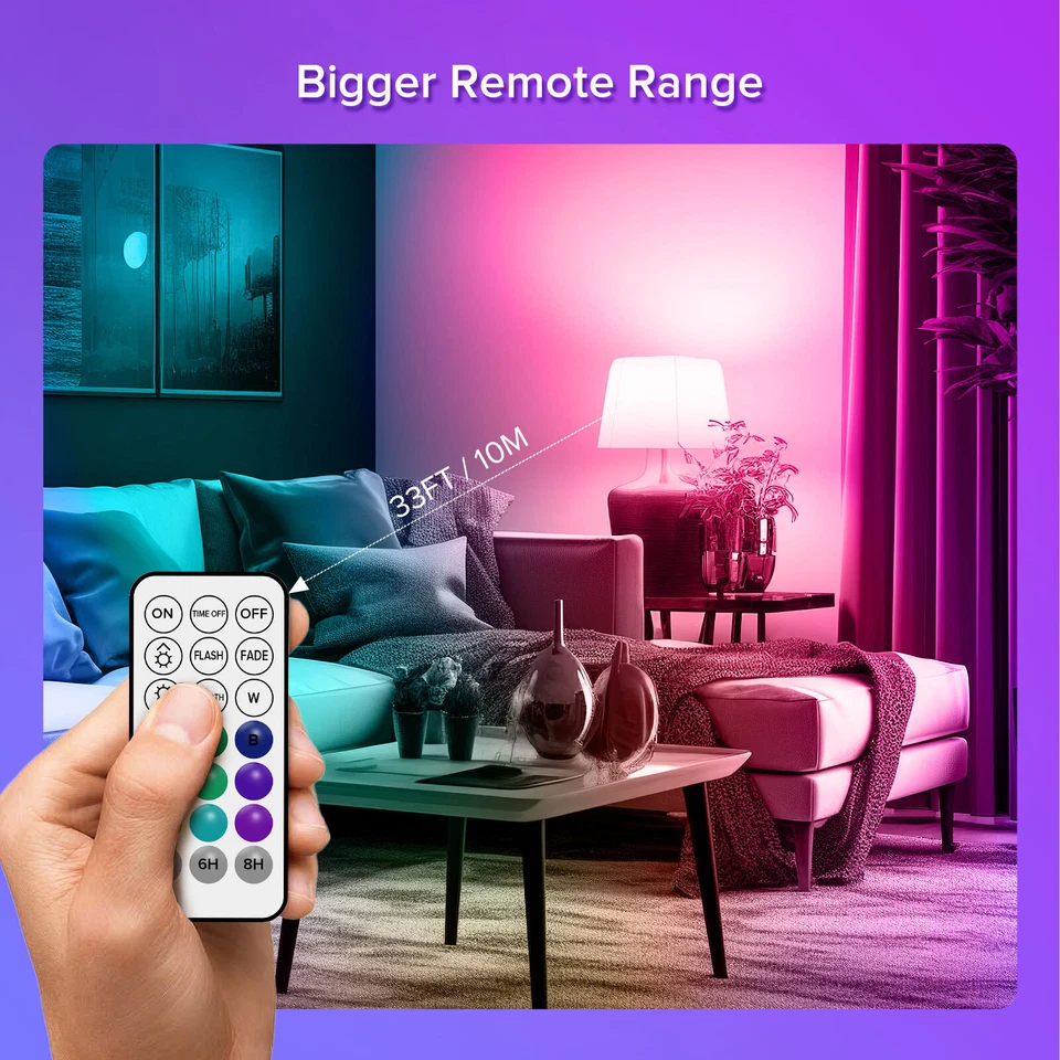 SANSI RGB LED Light Bulb 4000LM 40W(260W Equivalent) Dimmable with Timing Remote - Image 2 of 4