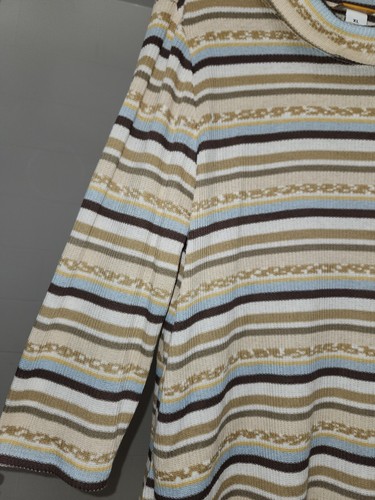 Womens Lightweight Sweater Ruby Rd. XL Striped Blue and Beige Good Condition - Picture 5 of 6