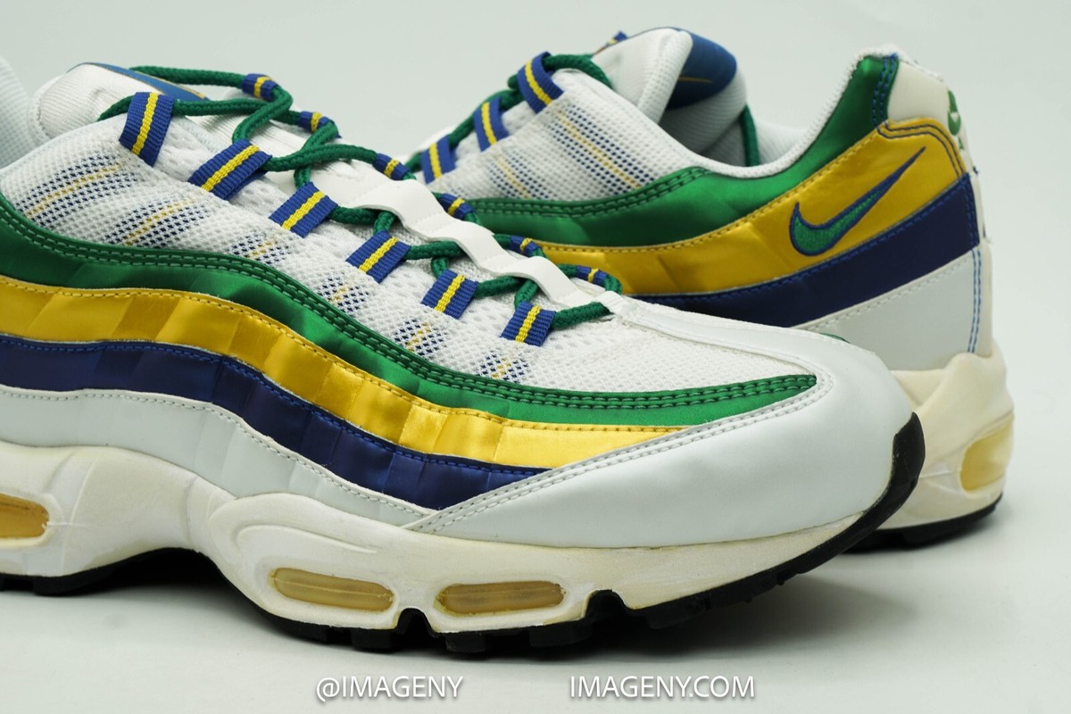 NIKE AIR MAX 95 NEW SIZE 12 BRAZIL WORLD CUP WHITE CLASSIC GREEN 609048 132