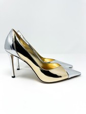 Jimmy Choo Women's Cass 95 Metallic Pointed Toe Pumps 7 US / 37 EU 950