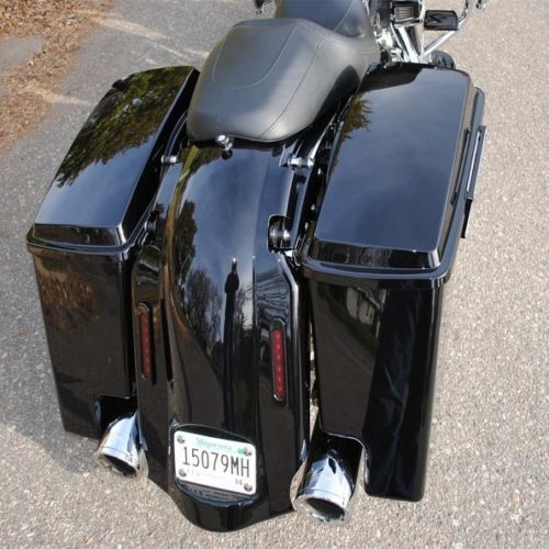 Glossy Black Extended Saddlebags For Harley Touring (2014–2024) – ABS Plastic, 5pc Set