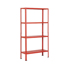 KIT MINI 4 RIPIANI 80X30 ACCIAIO VERNICIATO H151 ROSSO SCAFFALE COMPONIBILE