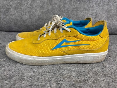 Lakai Essex Shoes Men's 10 Yellow Blue Skateboarding Low Top Lace
