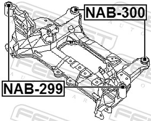 Fits FEBEST NAB-300 SUBFRAME REAR BUSHING