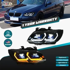 Dual Beam LED Headlights For 2011-2013 BMW 3 Series E92 E93 2-COLOR DRL HeadLamp