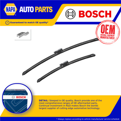 2x Wiper Blades (Pair) Flat Aero type A399S 3397014399 Bosch Aerotwin 600/450mm