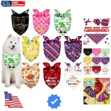 9 Pcs Holiday Dog Bandanas St' Patrick's Day Easter Bandanas Birthday Scarf A...