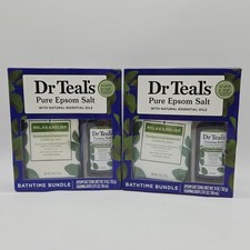 2x Dr Teal  s Pure Epsom Salt Soak  Foaming Bath Eucalyptus  Spearmint Gift Set