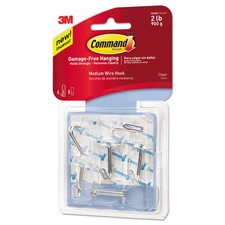 Command Clear Hooks & Strips Plastic Medium 6 Hooks & 8 Strips/Pack 17065CLRVPES 1.82 per strip