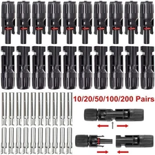 10/20/50/100Pairs Male Female Solar Cable Connectors For DIY Solar Panel US