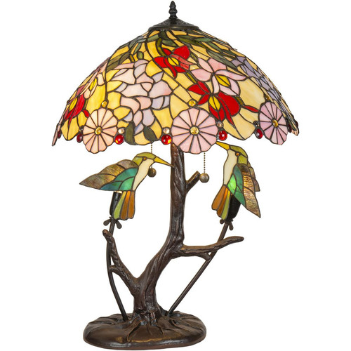 Dale Tiffany TT21205 Perched Hummingbirds Table Lamp Antique Bronze