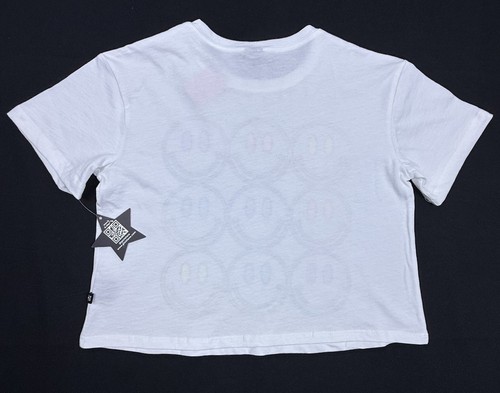 Pixie Lane Girls Size 8 Crop T-Shirt Rainbow Smiley Face Graphic Tee White NWT - Picture 10 of 11