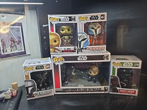 Lot Of 5 Different Star Wars, Funkle Pops Darth Vader Is A Chase