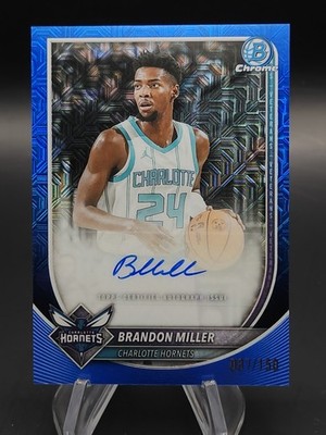 2025-26 Bowman Chrome Brandon Miller Blue Mojo Refractor Auto /150 Mega Box