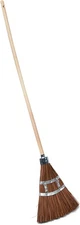 Outdoor Garden Broom | 12-inch Wide Brush Head | Made from Piassava Palm Fibers
