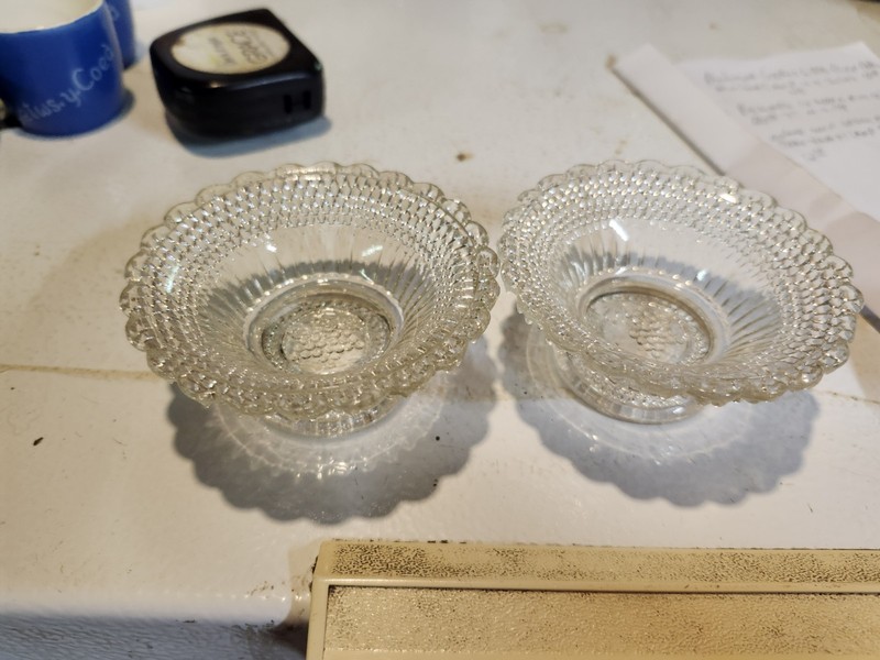 FINE SALT CELLAR " SNOWFLAKE by MCKEE GLASS Co" 1 Glass Master Salt Cellar 1880s