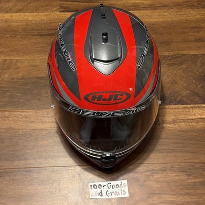 HJC IS-17 Grapple MC-1 Motorcycle Helmet Medium Red Gray Silver Flag Wrap