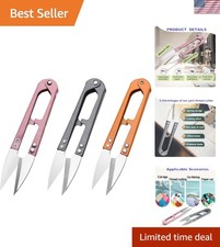 Durable High Carbon Steel Sewing Scissors - 3pc Mini Snips for Precision Cutting