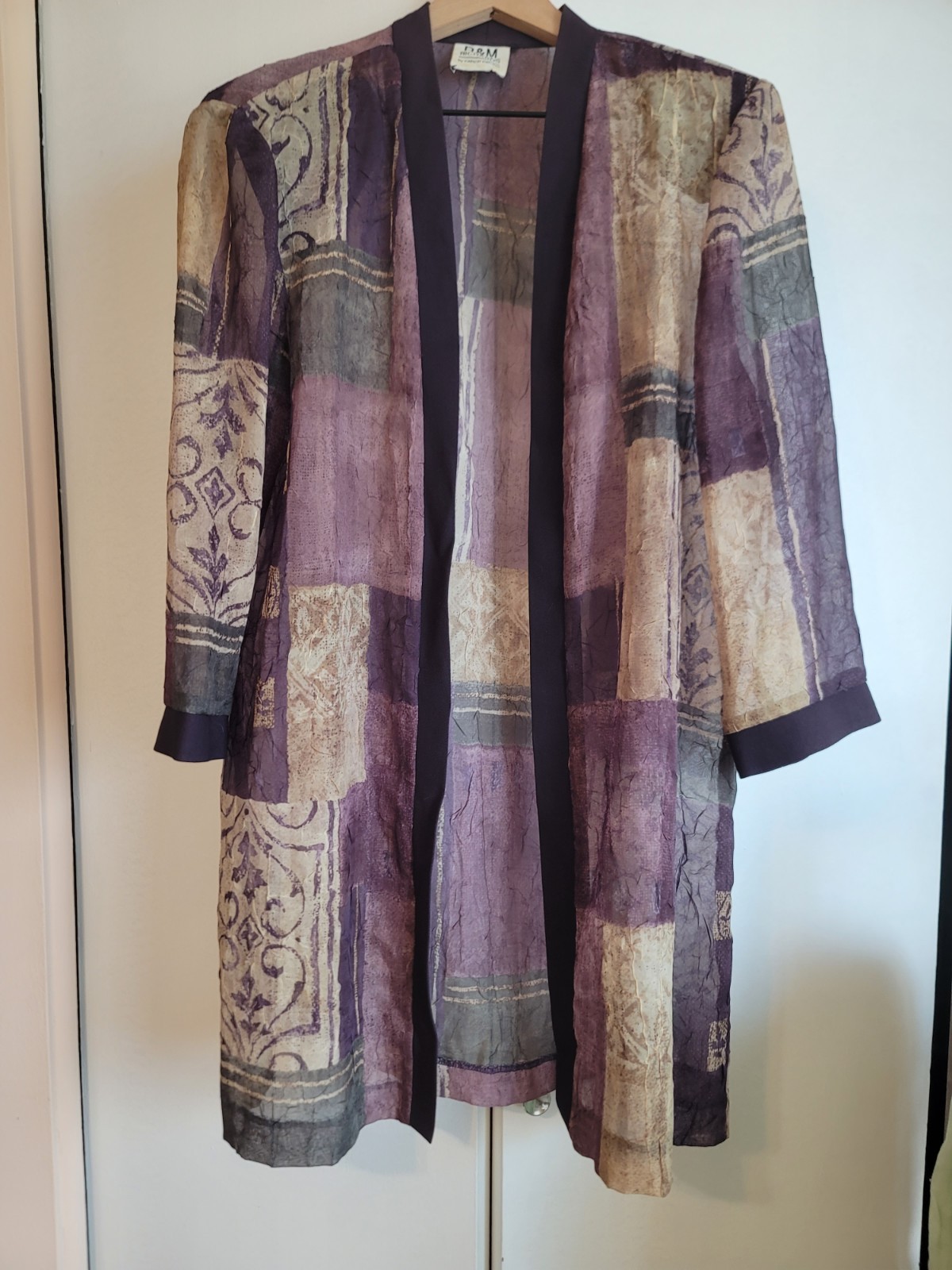 Vintage R&M Richard Kimono Style Duster Sheer Womens Overcoat EUC