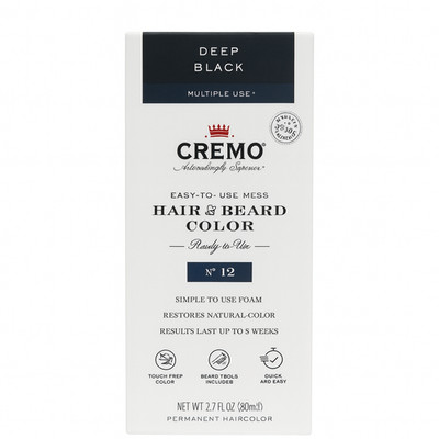 Cremo Hair & Beard Color Deep Black 2.7 fl oz Single Pack New