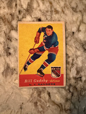 1957-58 Topps Bill Gadsby #65 Vintage Hockey Card – NY Rangers