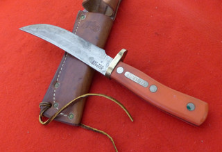 SCHRADE USA 9.75" Woodsman Blaze Orange Deerhunter 165 fixed blade Sheath knife