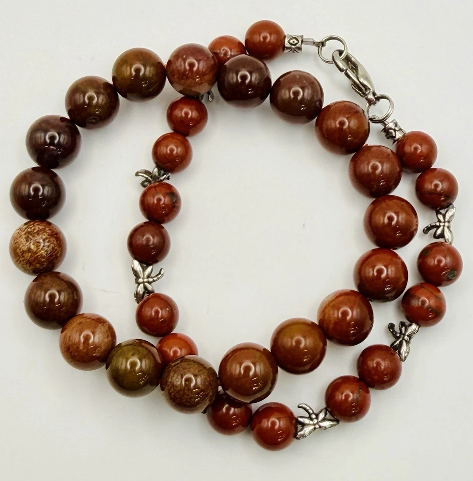 Pulseras elásticas libélula piedra roja jaspe apiladores bohemias lote de 2 naturales Foto 2 de 4