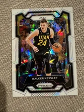 2023-24 Panini Prizm #25/35 Walker Kessler - White Cracked Ice #120 Rc Rookie