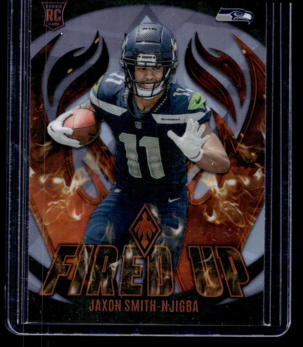 2023 Panini Phoenix #FU-12 Jaxon Smith-Njigba Fired Up Silver Seismic