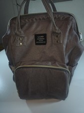 Backpack Diaper Bag LAND Brand Gray Multi Compartments Travel Canvas Baby. GR65