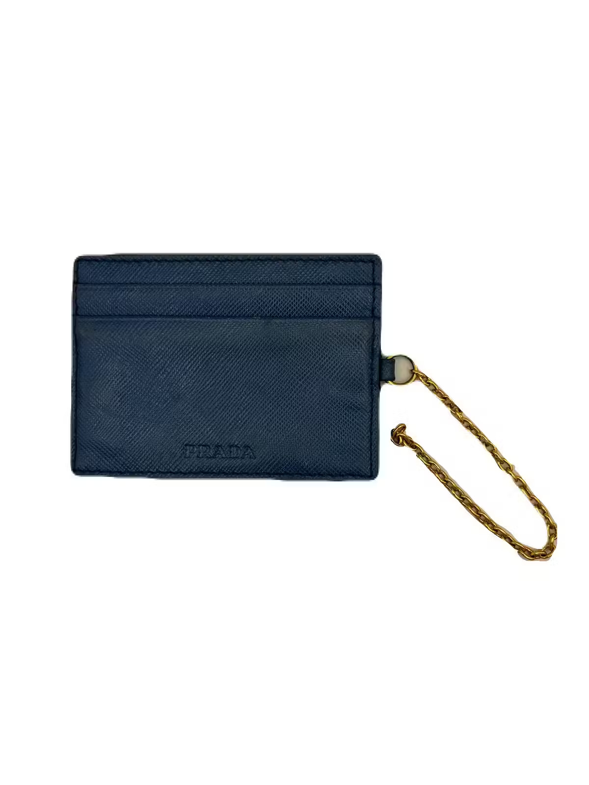 Prada Leather Blue Card Wallet Case Pre-Owned E0530-23