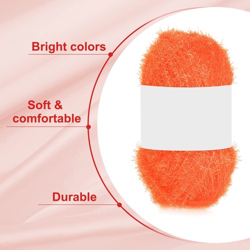 2 Knäuel Scrubbie Garn, Glitzergarn Polyester für Geschirrtücher, orange - Bild 3 von 6