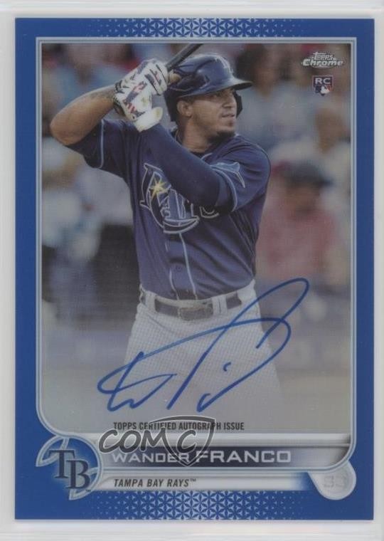 2022 Topps Chrome Rookie Blue Refractor 136/150 Wander Franco #RA-WF Auto RC e6p